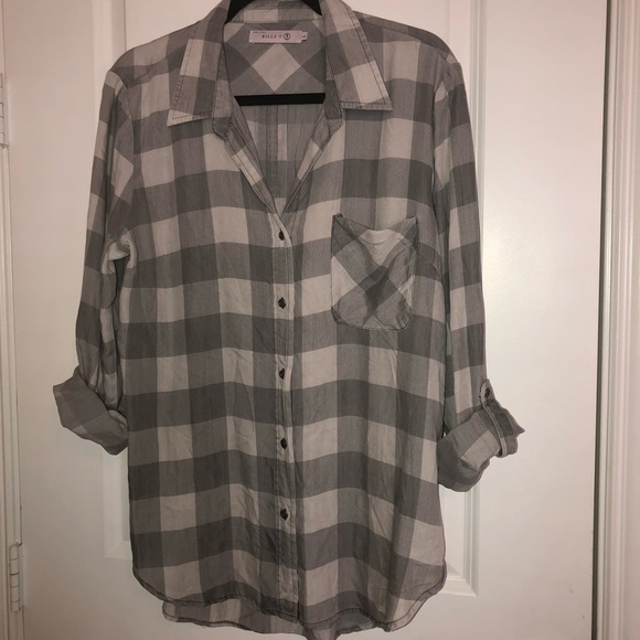 Billy T Long Sleeve Button Down Checkered Top Size Large - Picture 1 of 8